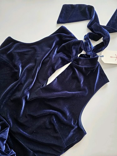 Seasalt Size 18 RRP £86 BNWT Navy Velvet Sleeveless High Neck Midi Elegant Dress - Picture 9 of 24