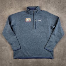 Patagonia Better Sweater 1/4 Zip Pullover Jacket Mens XL Navy Blue Fleece Patch