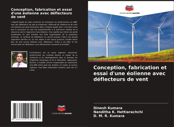 Dinesh Kumara (U. A.) | Conception, Fabrication Et Essai D'une éOlienne Avec...-image
