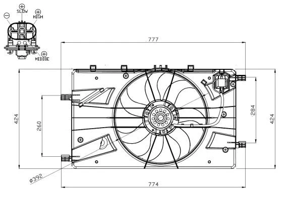 FAN ENGINE COOLING 47878 FOR A 13 DTE 1.2L 2H0/F18D4 1.8L A14NET/14NEL 4cyl - Image 2 of 4
