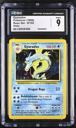 Pokémon Gyarados TCG Base Set Holo Rare Card 6/102 PSA  CGC 9