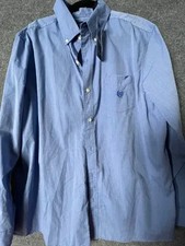 Chaps Mens XL Blue Easy Care Button Down Dress Shirt Long Sleeve New With Tags