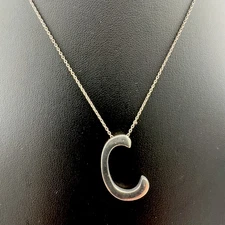 Sterling Silver 925 KARIBOU Initial “C” Pendant Necklace 16”