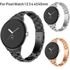 Slim Solid Steel Watch Band for Google Pixel Watch 4 3 2 41 45mm Strap Bracelet