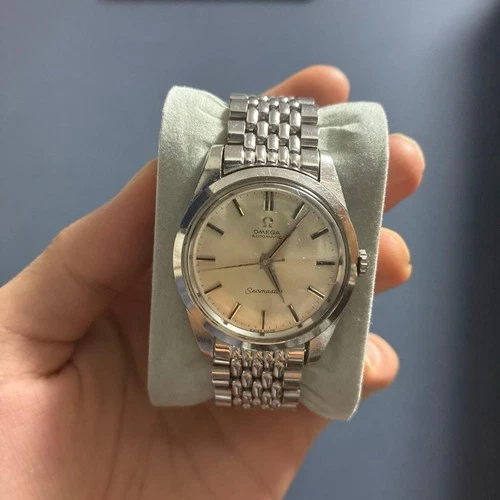 Omega Seamaster Overhaul Vintage Silver White Automatic Mens Watch Auth Works