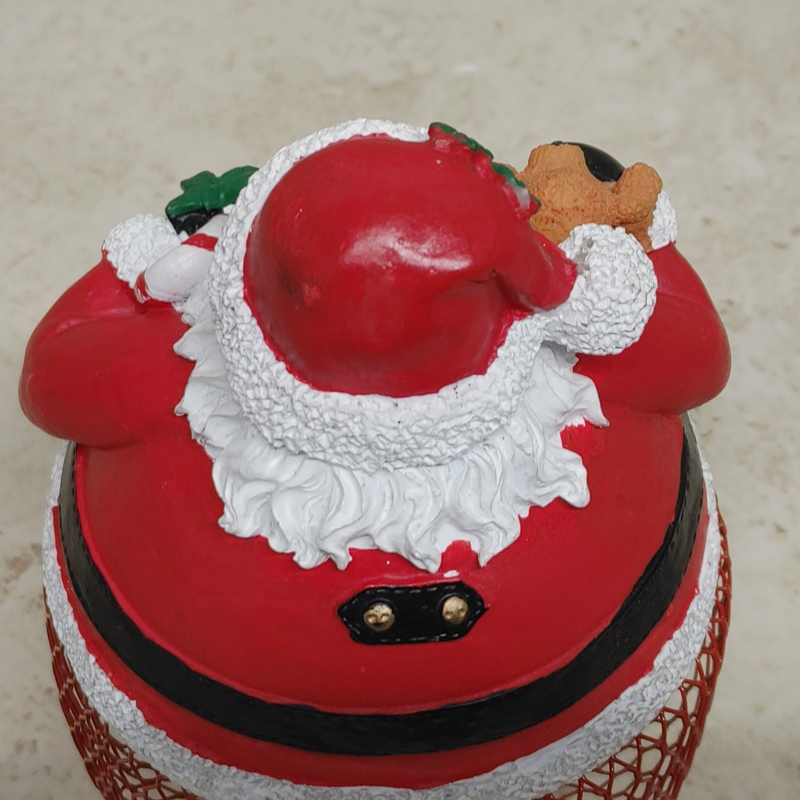 See's Candy Santa Christmas Candy Holder Basket 7" Empty