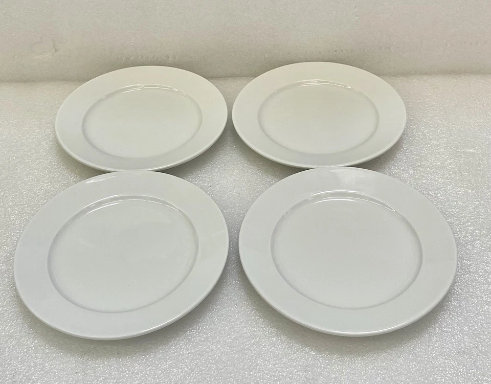 Appetizer Plates Set Of 4 Crate&Barrel White Porcelain Small Plates  - Image 3 of 4