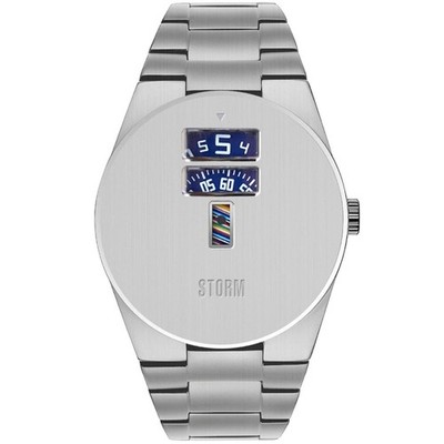Storm Oston Lazer Blue Herrenuhr silbernes Zifferblatt silbernes Armband 47556/B