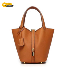New Leather Luxury Handbag, High-End Soft Leather Bucket Bag, Cowhide Portable G