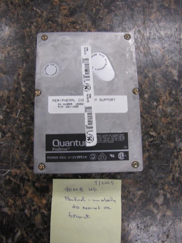Vintage 1988 Apple Quantum 40MB ProDrive SCSI HDD, 40S 940-40-9402, 800-09-93