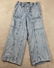 GAP Jeans Womens Medium Light Wash Denim High Rise Wide Leg Cargo Elastic Waist