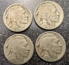 Buffalo Nickels - Set of 4 - 1920-S, 1923-S, 1927-S, and 1928-S.  Free shipping