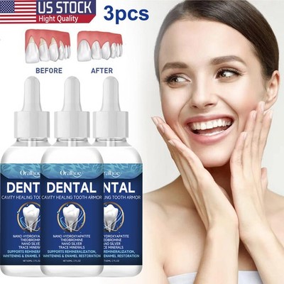 3pack Oralhoe Tooth Care Solution Dental Cavity Healing Tooth Armor 60ml*3pcs