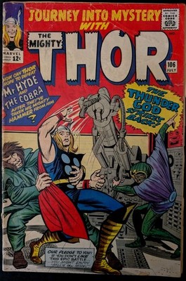 JOURNEY INTO MYSTERY #106 MR HYDE & COBRA APP JACK KIRBY CVR & ART 1964 GD/VG