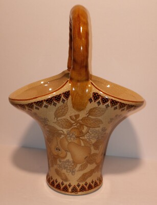 Ceramic Basket Pear Design Stamped with B91 on Bottom