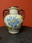 ROYAL RUDOLSTADT FLORAL TAPESTRY VASE-SCROLL HANDLES-RAISED RW CROWN STAMP