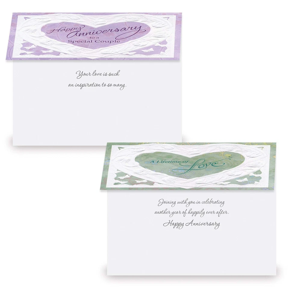 Juego de tarjetas de felicitación de aniversario en relieve actual de lujo - Paquete de valor de 16 tarjetas... Foto 4 de 4