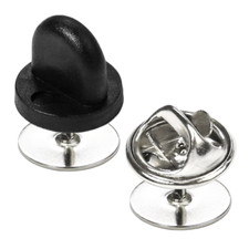 Tie Tacks Blank Pins w/ PVC Rubber Pin Backs/Butterfly Clutches for Craft Making