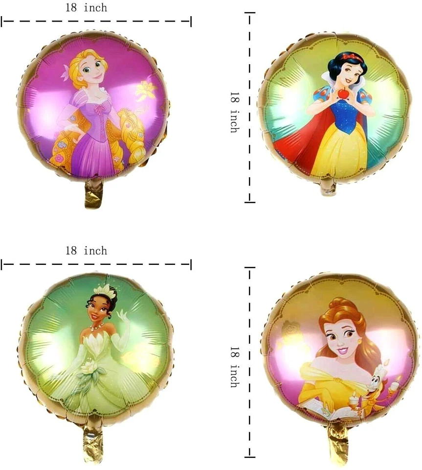 8pcs Princess Helium Foil Balloon Set Party Supplies Birthday Decoration - image 4 of 4