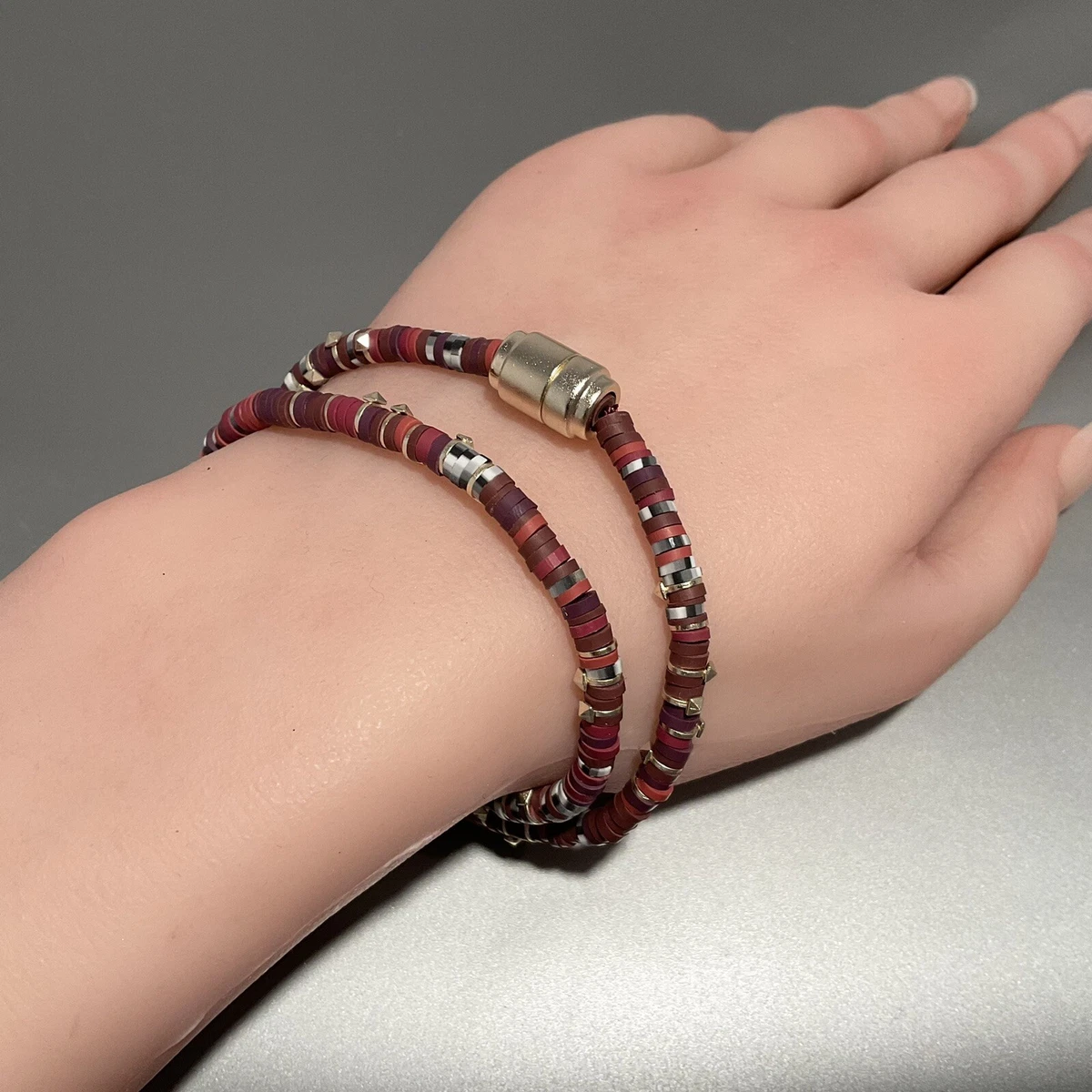 NWT KENDRA SCOTT REECE WRAP BRACELET IN GOLD MAROON MIX 14 L eBay
