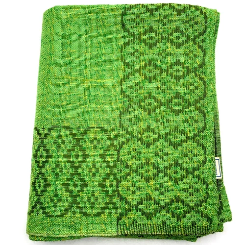 Vintage Tablecloth Green IRISETTE Germany 51" by 63" Woven Acrylic