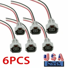 6X Electrical Plug Pigtail Denso Female Fuel Injector Connector For Toyota Audi