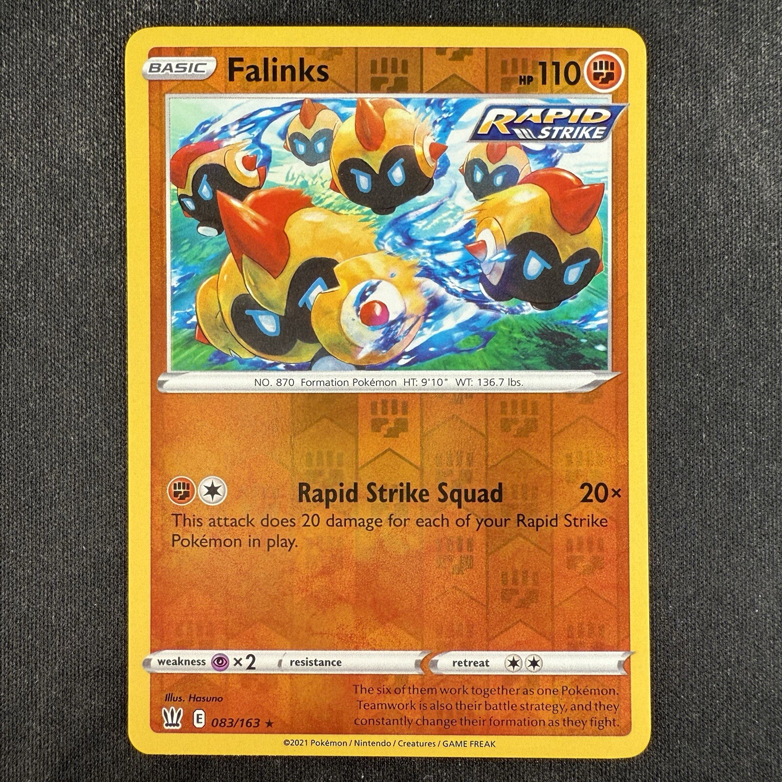 Pokemon TCG Falinks SWSH Battle Styles 083/163 Reverse Holo Rare Card