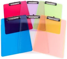 Super Z Outlet Slim Plastic Transparent Thin Lightweight Colorful Fun Clipboard 