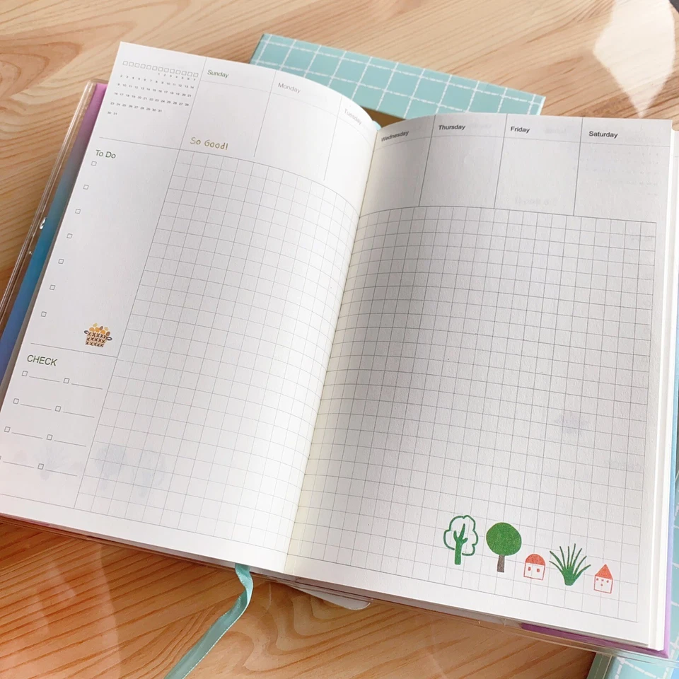 Rainy Day Design PVC colorful Journal Notebook planner with Pearls and Feather - Image 3 of 4