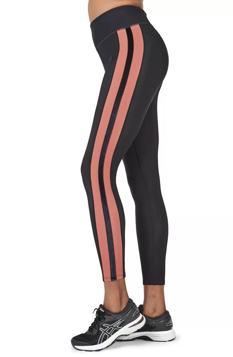 NEW Sweaty Betty Thermodynamic Striped 7/8 Leggings - Black