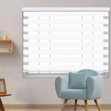 Zebra Blinds for Window Dual Roller Shades with Valance Cover  30"x72"
