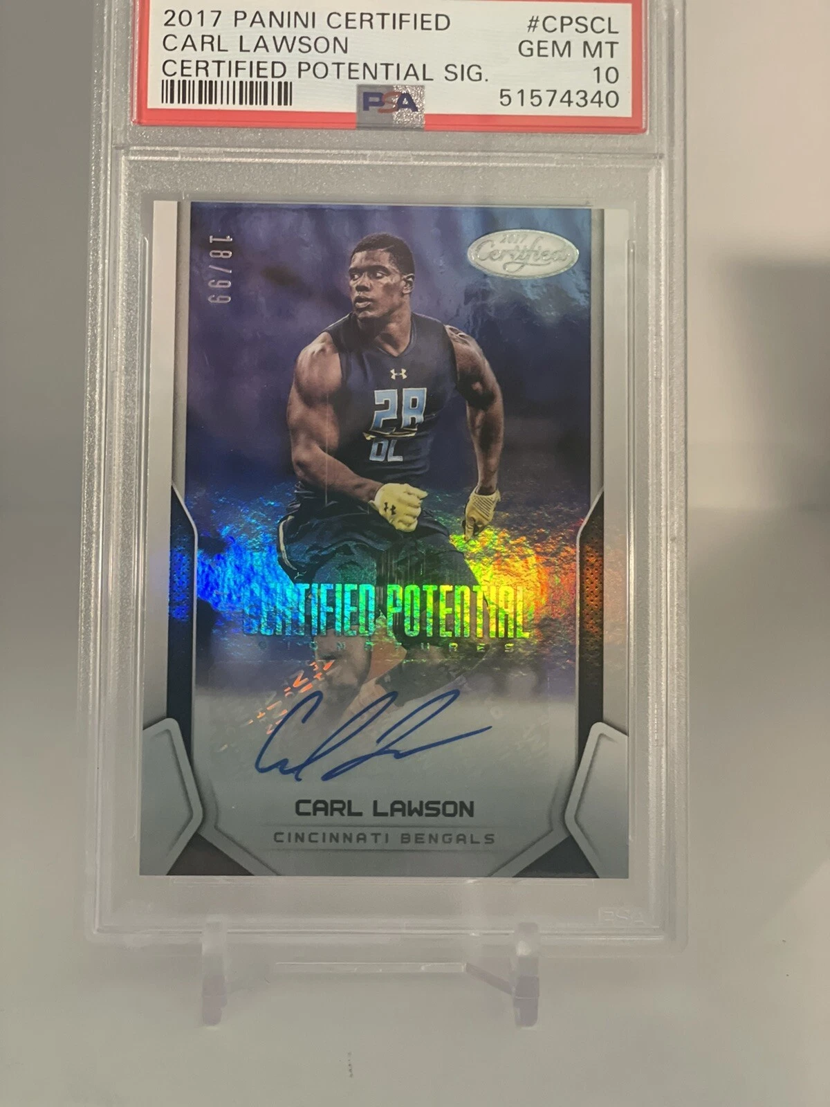 Carl Lawson Panini Certified Certified Potential Signatures #CPSCL Base
