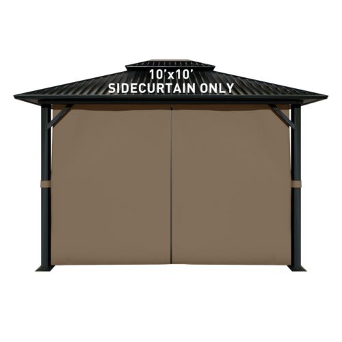 Aoodor 10'x10' Gazebo Universal Replacement Privacy Curtain Side Walls 4 Panels - Picture 10 of 13