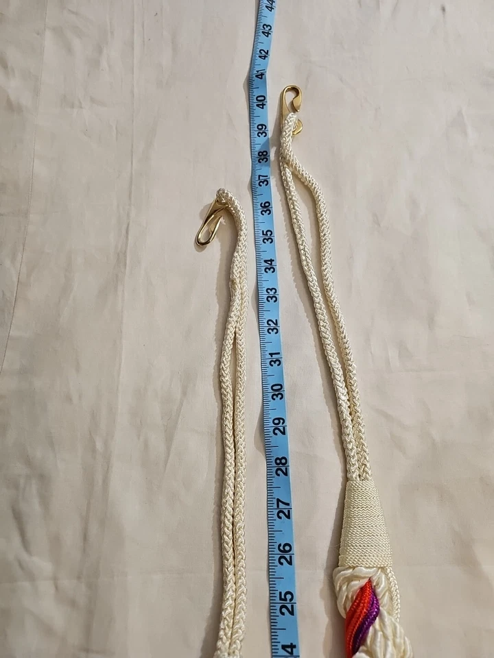 2 80's Vintage Belt Braided Nylon Rope Sz M/L  White Red   Purple / Blue Green - Image 4 of 4