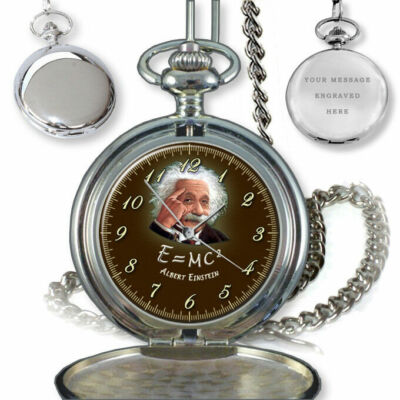 ALBERT EINSTEIN TASCHENUHR GEBURTSTAG BESTE GESCHENKBOX GRAVUR