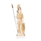 Athena With Owl Medusa Holding Shield Greek Goddess Alabaster Statue Gold 7 Inch