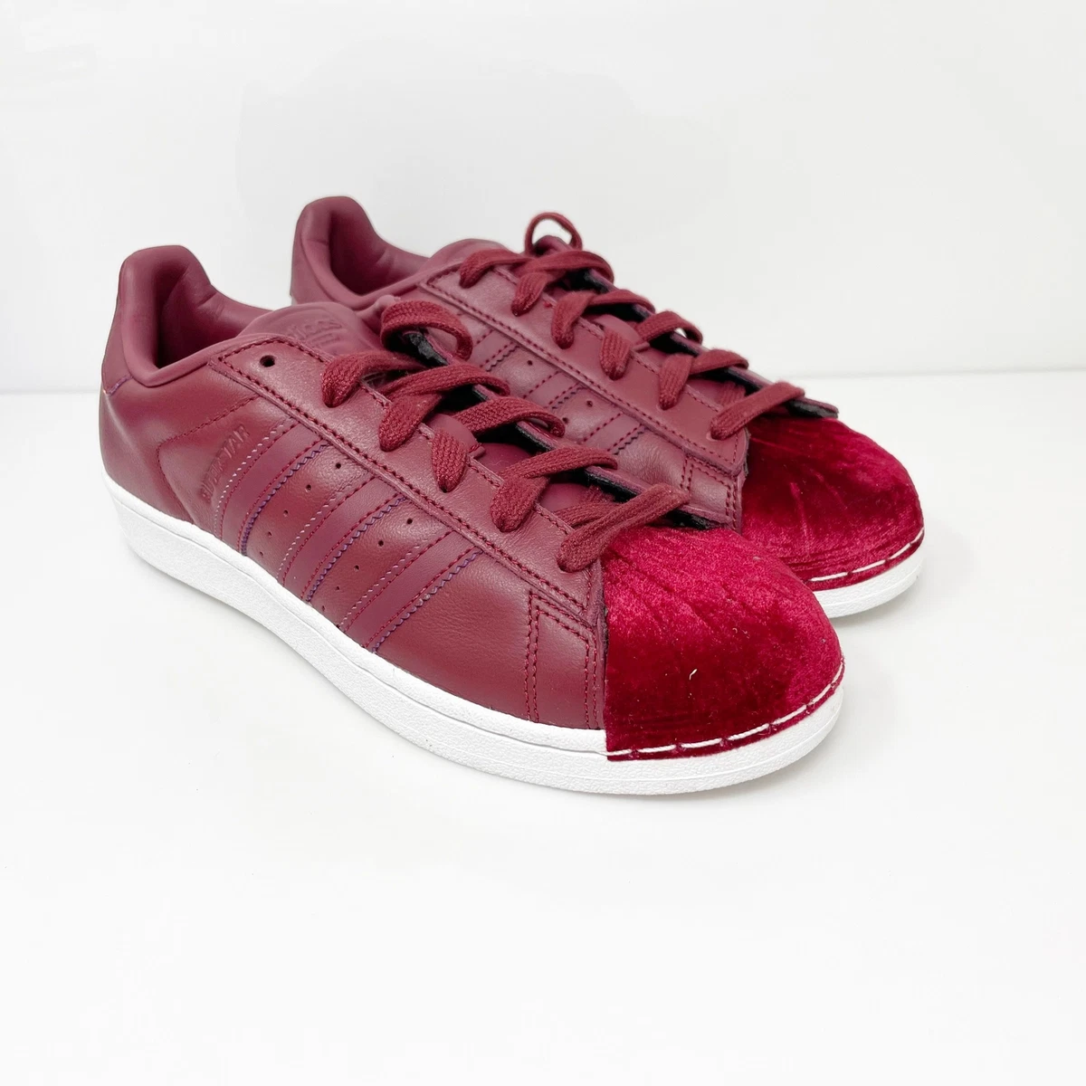 Adidas superstar velvet best sale red
