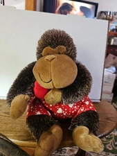 Hallmark Brown Gorilla Plush Boom Boom Red Shorts Hearts Music Light Monkey Ape 