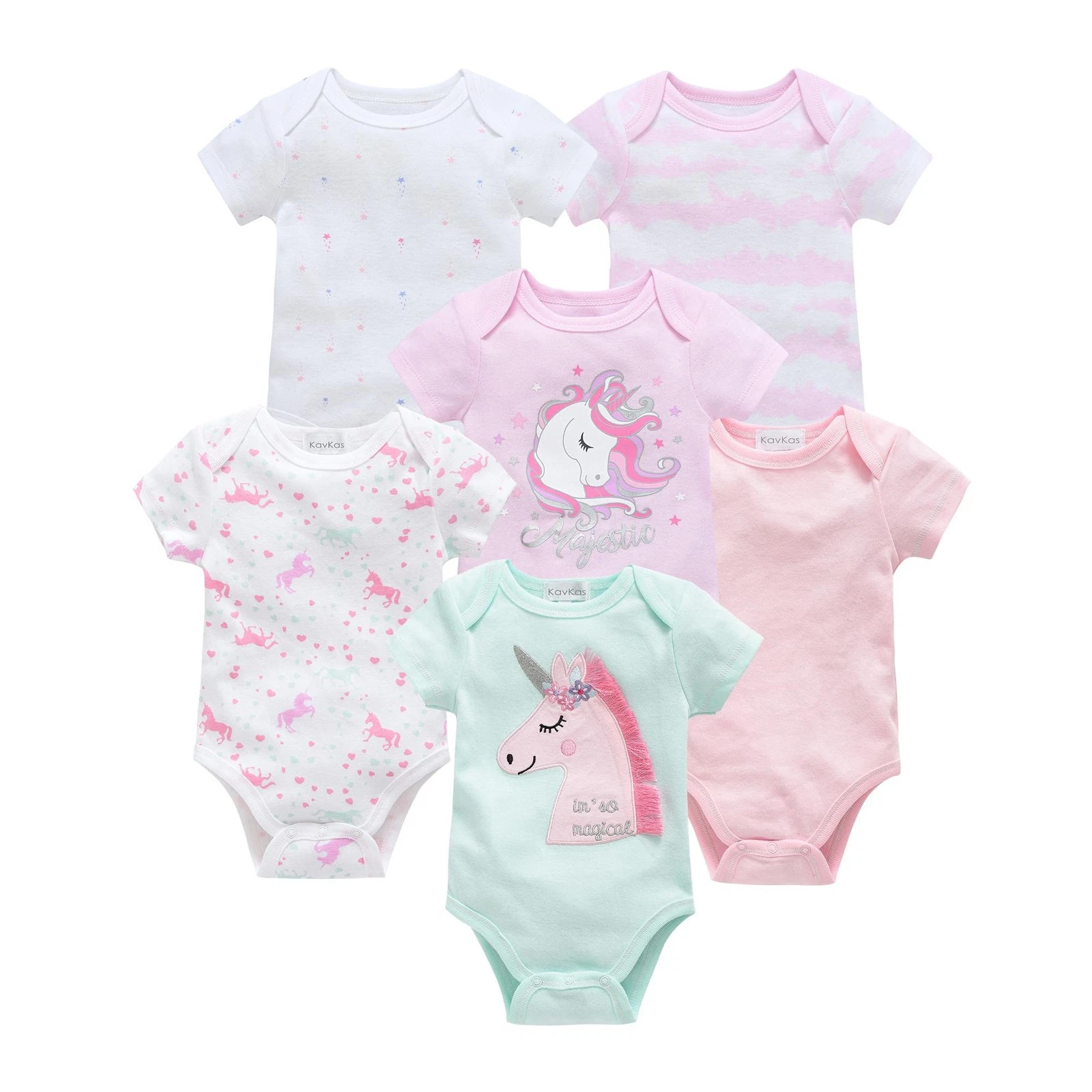 3/6 Pcs a Lot Baby Girls Clothes Pour Nouveaux Cotton Short Sleeve Girl Bodysuit
Opens in a new wind