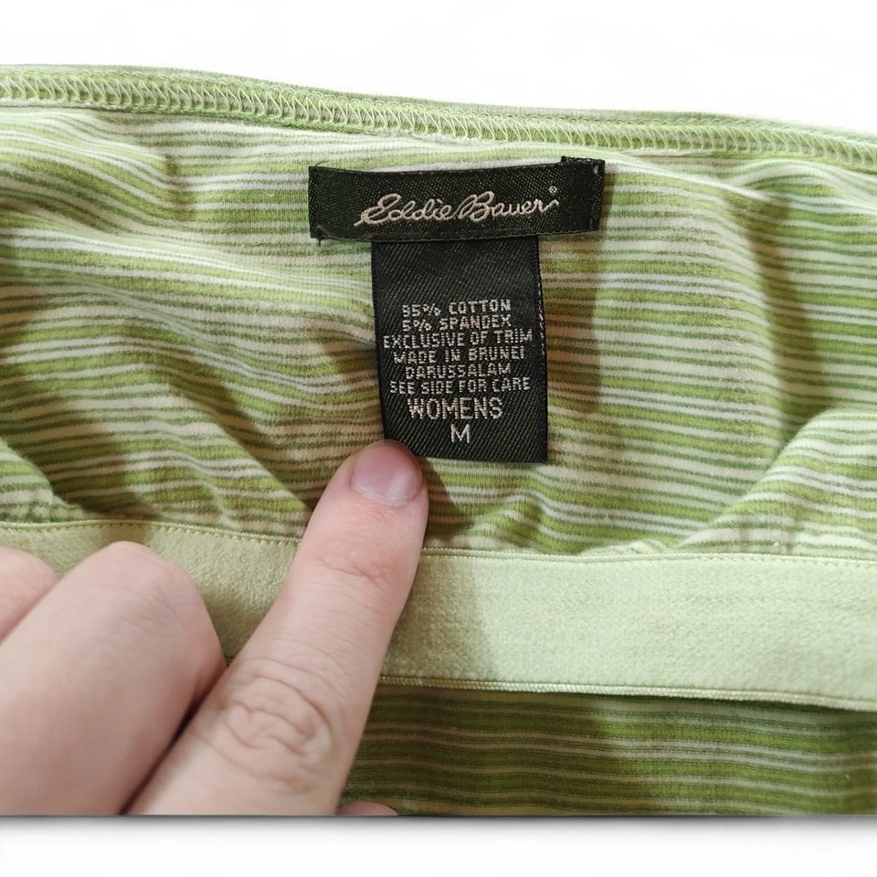 Sujetador sin mangas vintage Eddie Bauer Y2K Cami verde salvia rayas capa M BTS Foto 4 de 4