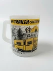Camping Trailer Vintage Federal Glass D Handle Coffee Mug Rare HTF Milk Glass