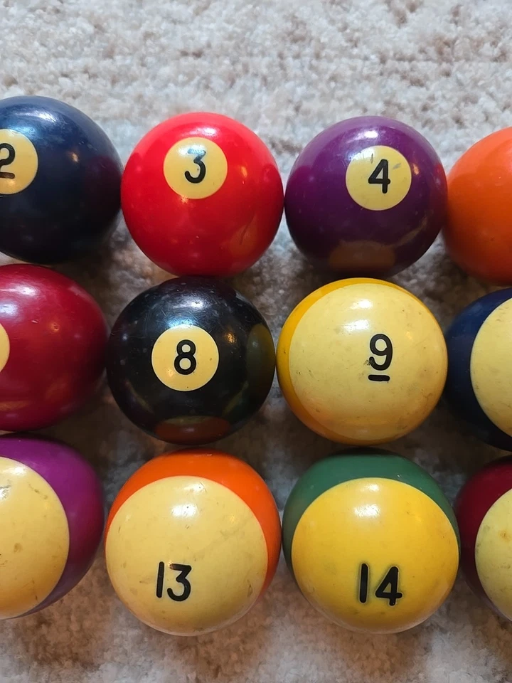 Juego de bolas de billar/piscina Brunswick vintage USADAS juego de repuesto antiguo Foto 3 de 4