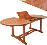 CASARIA® Extending Wooden Garden Dining Table Eucalyptus Wood | 150-200x100cm