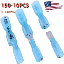 Blue Waterproof Spade Female Male 16-14AWG Heat Shrink Wire Connectors Terminals