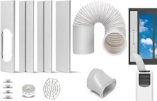 Portable AC Window Kit with Exhaust Hose, 59" Hose Set, White 