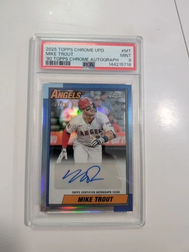 2025 Topps Update Series 1990 Topps Chrome Autograph Mike Trout /35
