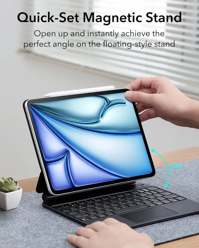ESR iPad Air 11 inch Case with Keyboard (M3/M2, 2025/2024), iPad Pro 11 ...