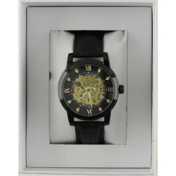 Reloj Longbo Automático Hombre con Correa de Cuero - Pistola Metal/Negro Foto 3 de 4