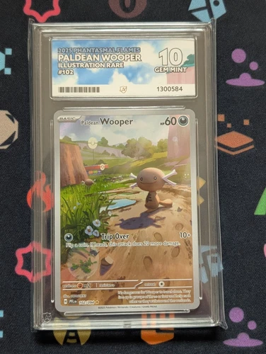 Paldean Wooper [102/094] Phantasmal Flames Illustration Rare Ace Grade 10