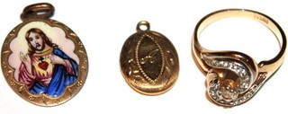 Fantastic gold filled locket pendant s8 gemstone ring mixed Lot#213